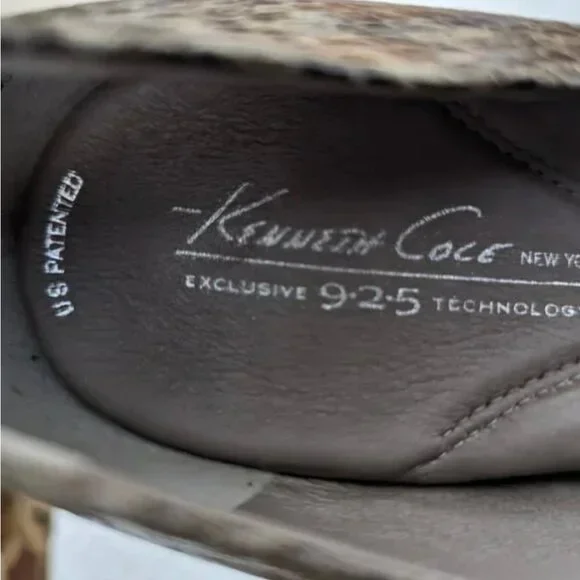 Kenneth Cole faux snake skin  peep toe leather heel 8.5 - Picture 4 of 7